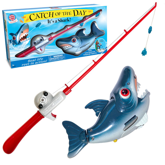 Small World Toys magnetic fishing game rod and reel for engaging toddler play