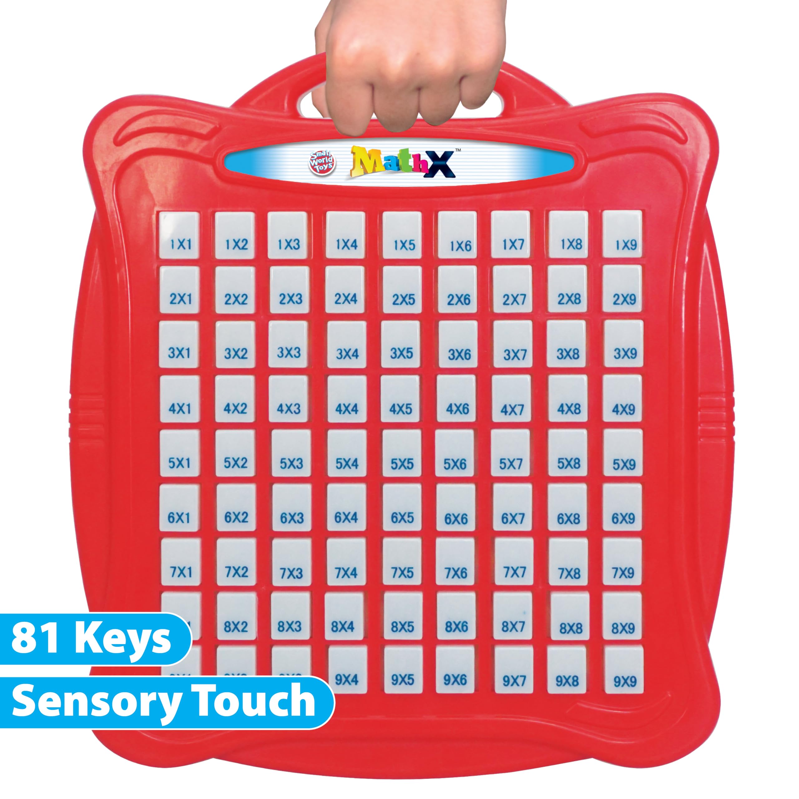 Small World Toys Multiplication grid keys demonstrate multiplication concepts on each press.