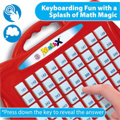 Small World Toys Multiplication Machine carry-handle design for portable learning anywhere.