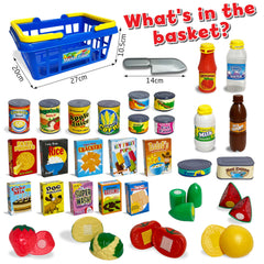 Small World Toys plastic knife and boxes for sorting and pretend meals.