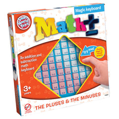 Small World Toys Preschool Pluses and Minuses keyboard front view for hands-on math practice.
