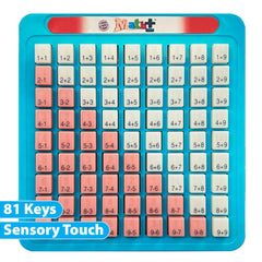 Small World Toys keyboard being pressed by a child demonstrates interactive, screen-free learning.