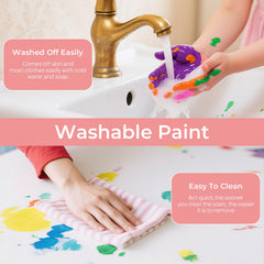 Palette knife and sponges included with Smallbudi paint set for easy color mixing.