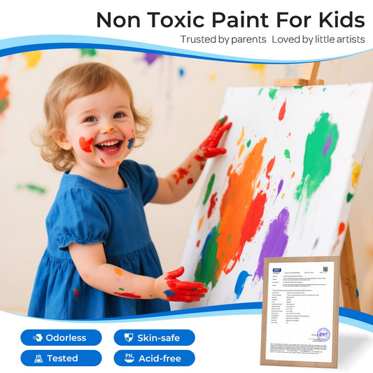 Bulk classroom pack of Smallbudi washable paints ready for group projects.