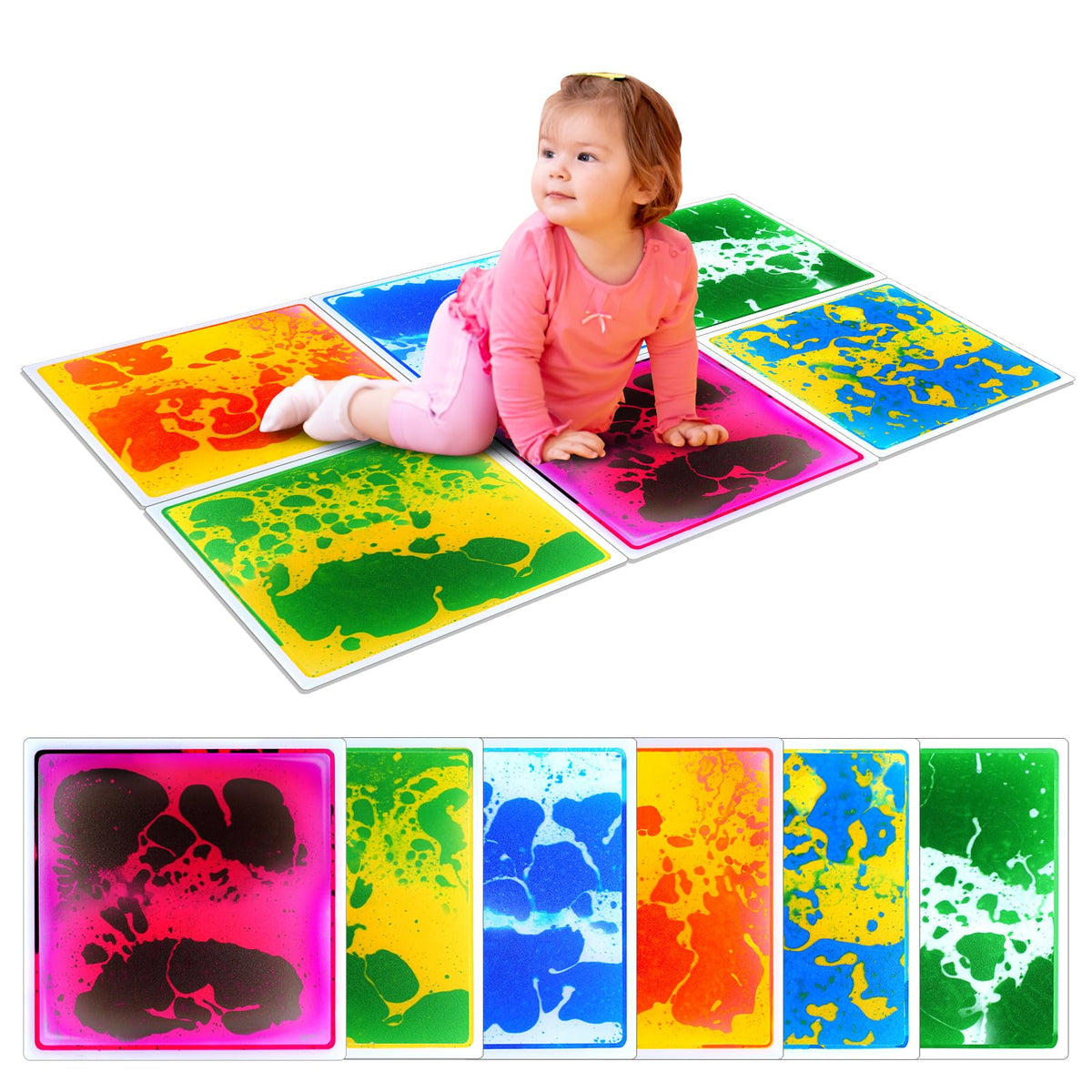 Small Fish sensory floor tiles 6-pack – colorful play surface for exploration and motor play.