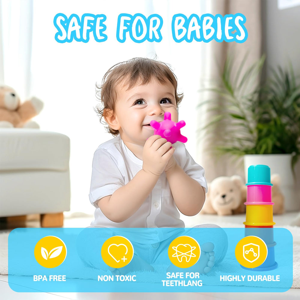 Smallzi baby rattle balls create gentle bath-time sounds
