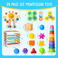 Smallzi cube sensory box with elastic bands and blocks for gripping