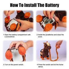 Smalody plush pony accessible battery compartment