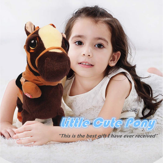 Smalody plush pony with leash for interactive play