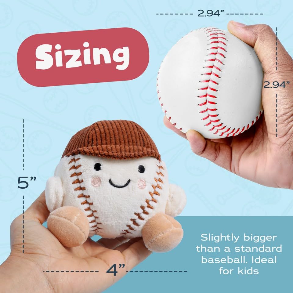Smart and Sporty baseball plush with soft safety for infants