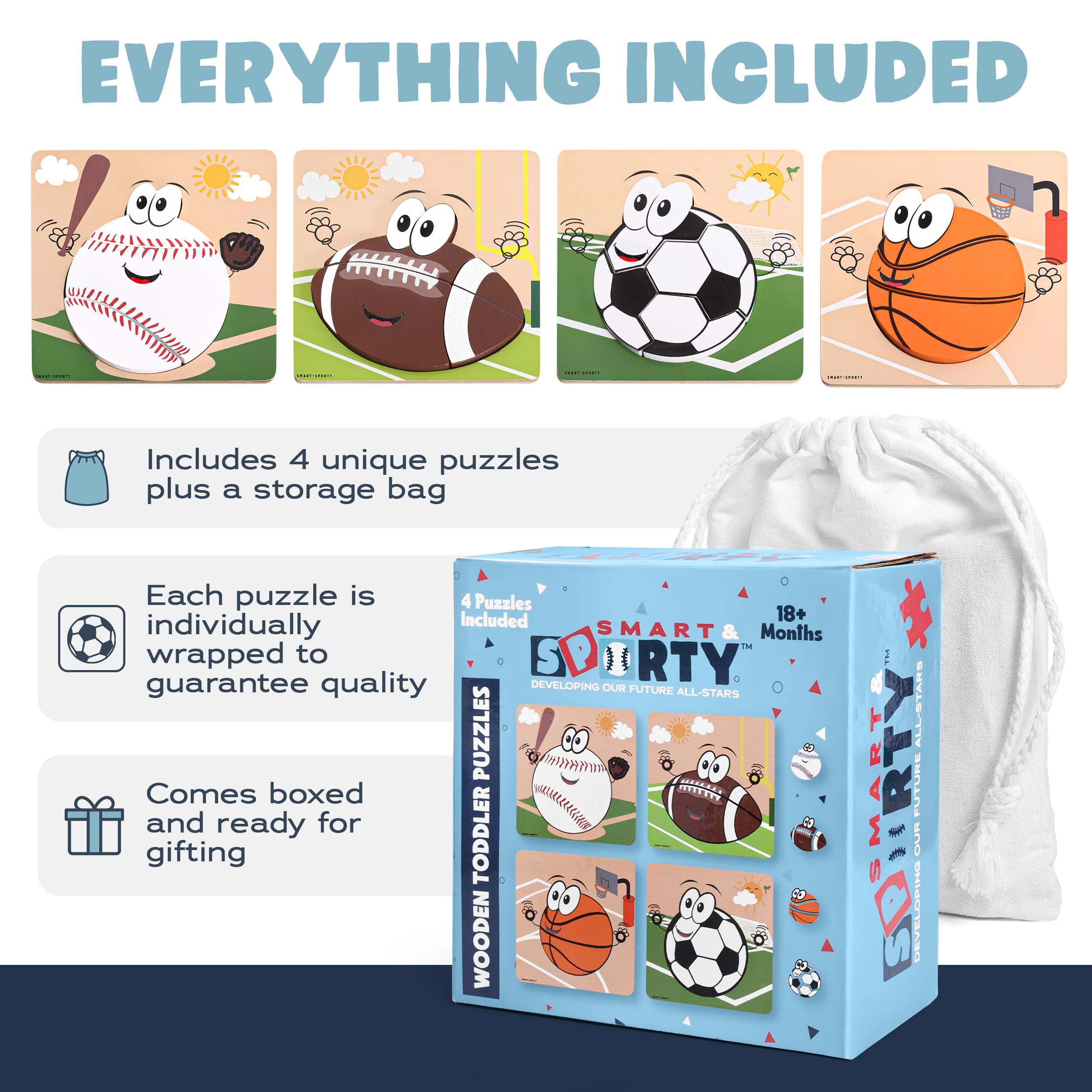 Smart and Sporty baseball puzzle for color and shape recognition