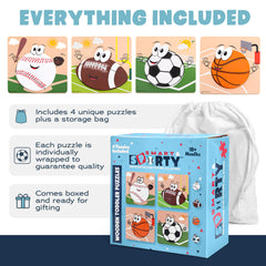 Smart and Sporty baseball puzzle for color and shape recognition