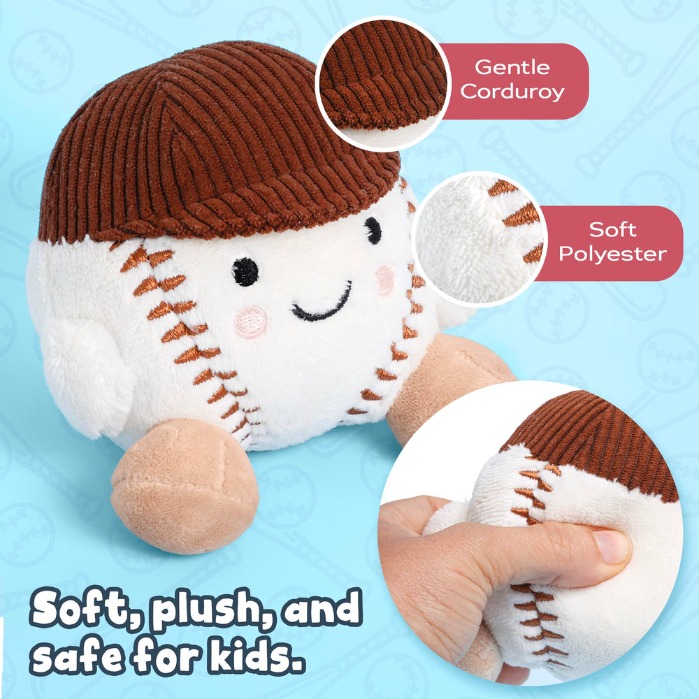 Smart and Sporty toddler baseball stuffie supports creative games