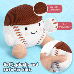 Smart and Sporty toddler baseball stuffie supports creative games