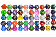 Smartdealspro mixed-color D20 dice displaying vibrant visual variety.
