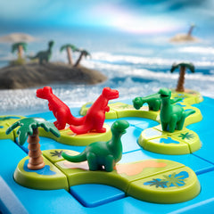 SmartGames Dinosaurs Mystic Islands colorful tiles create an engaging visual learning environment.