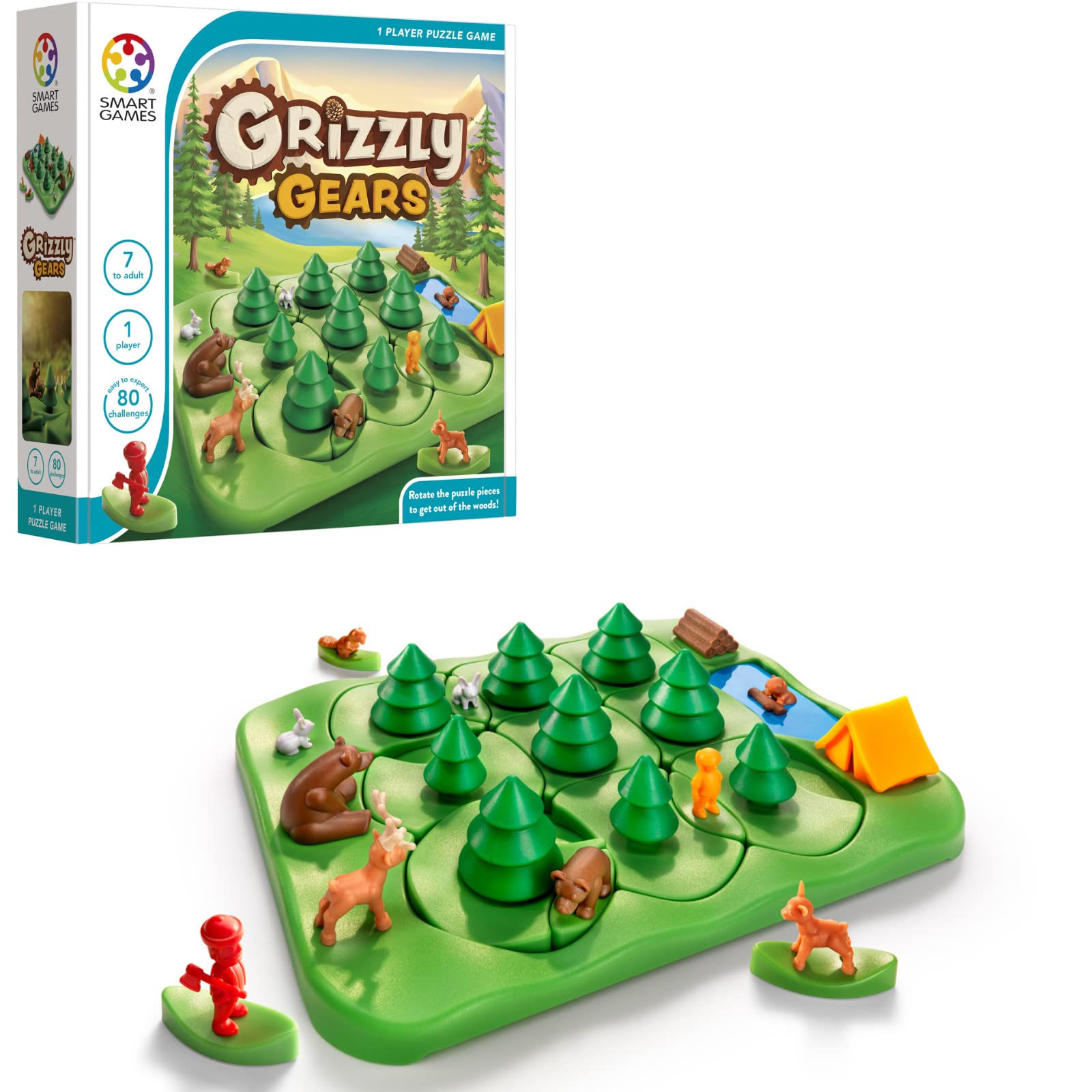 SmartGames Grizzly Gears rotating maze board ready for family play and challenges