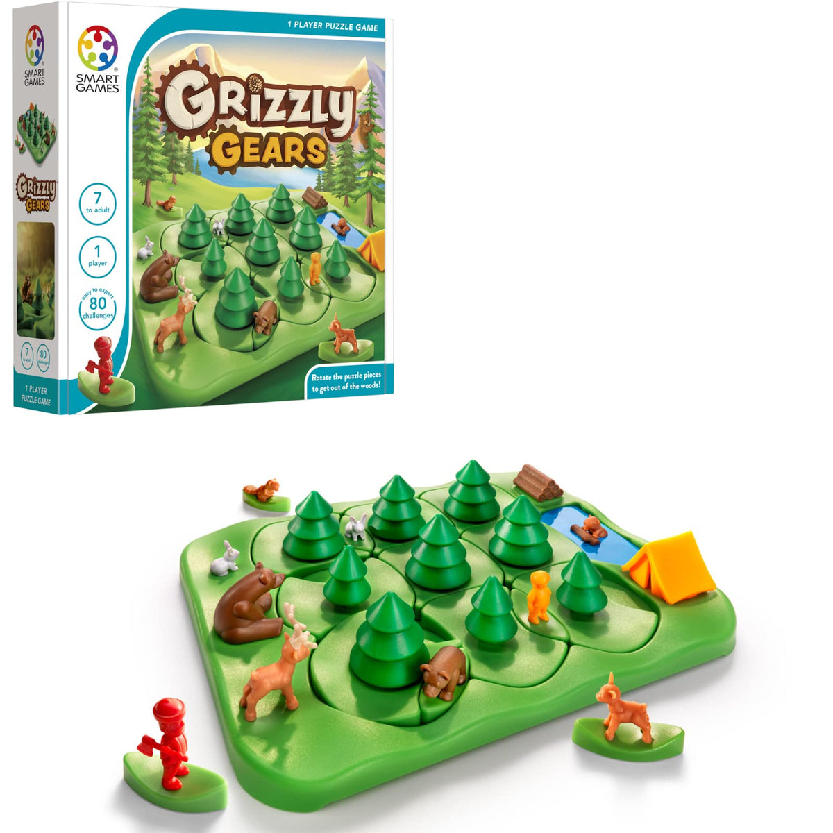 SmartGames Grizzly Gears rotating maze board ready for family play and challenges