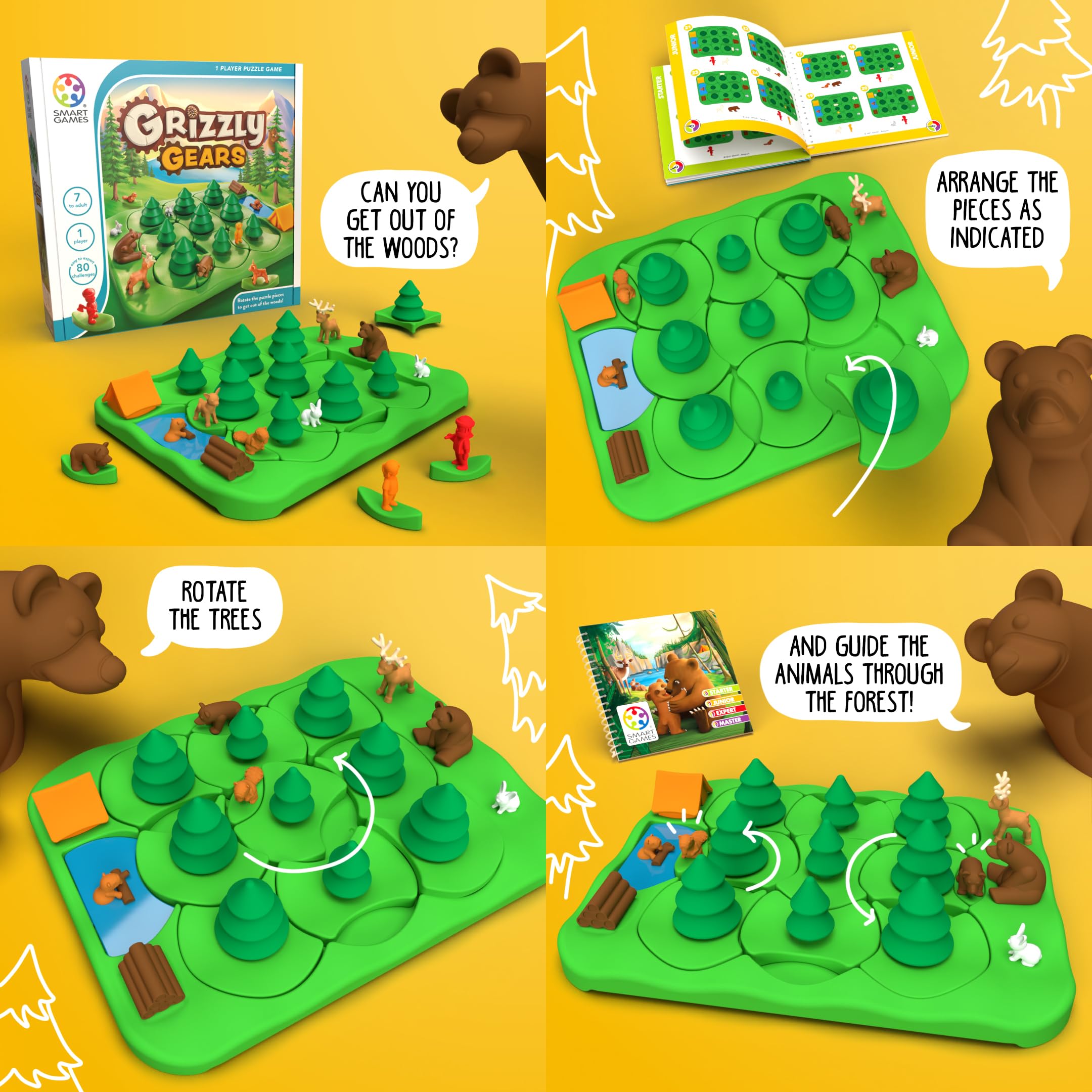 SmartGames Grizzly Gears compact storage case for organized play