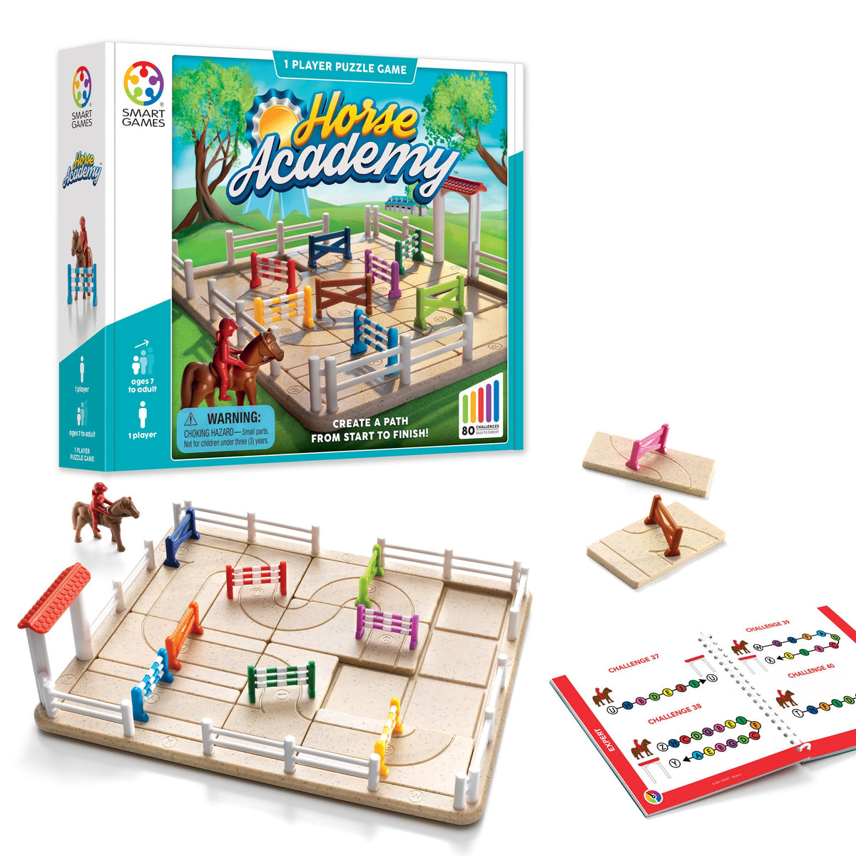 SmartGames Horse Academy setup invites early logic play with a modular course.