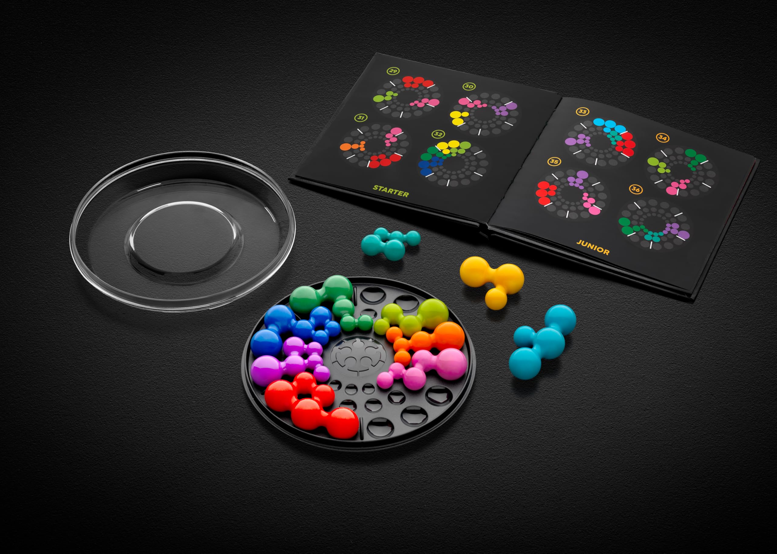 SmartGames IQ Deluxe Circle pieces in bright geometric shapes for tactile problem solving