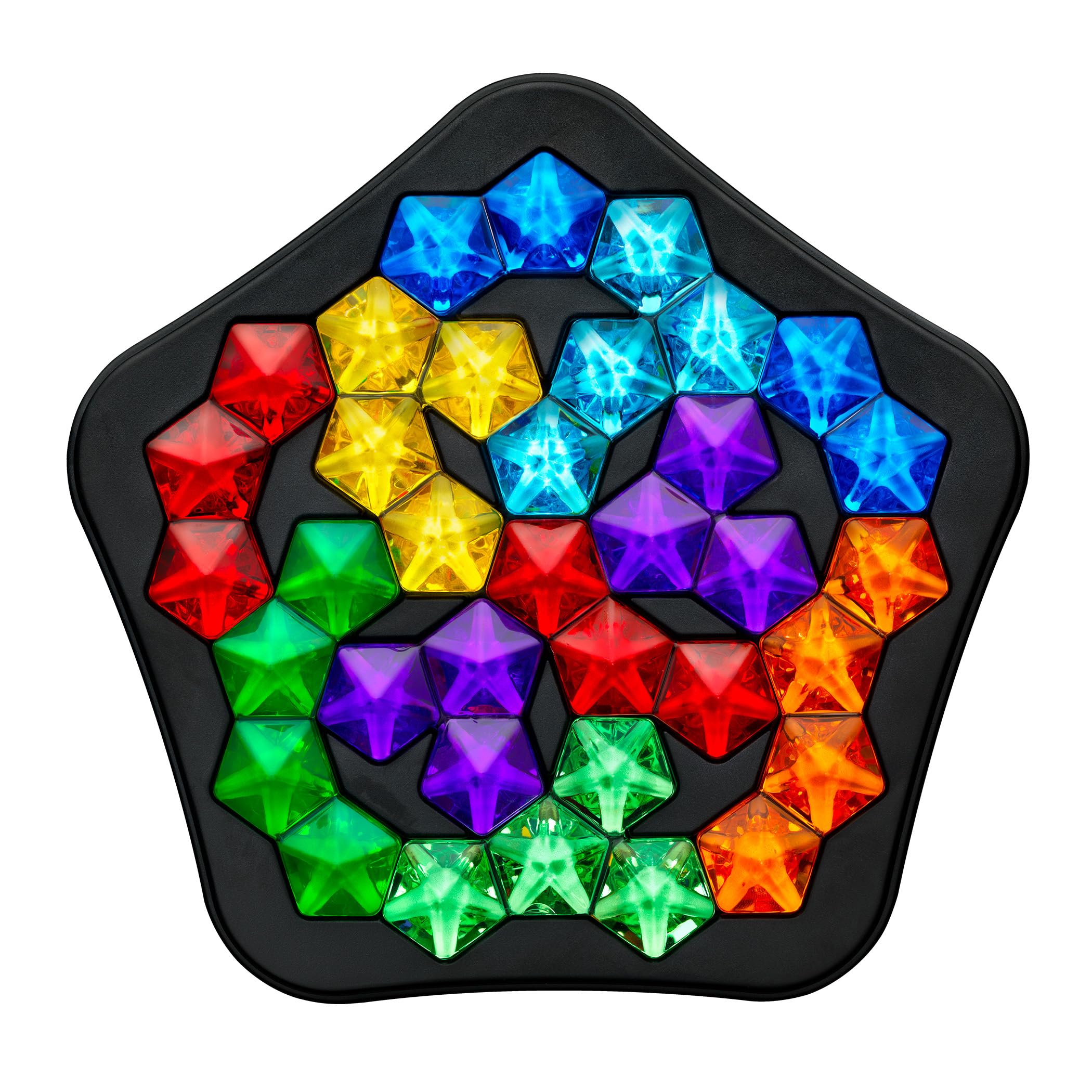 SmartGames IQ Deluxe pentagon puzzle fosters focus during travel or downtime.