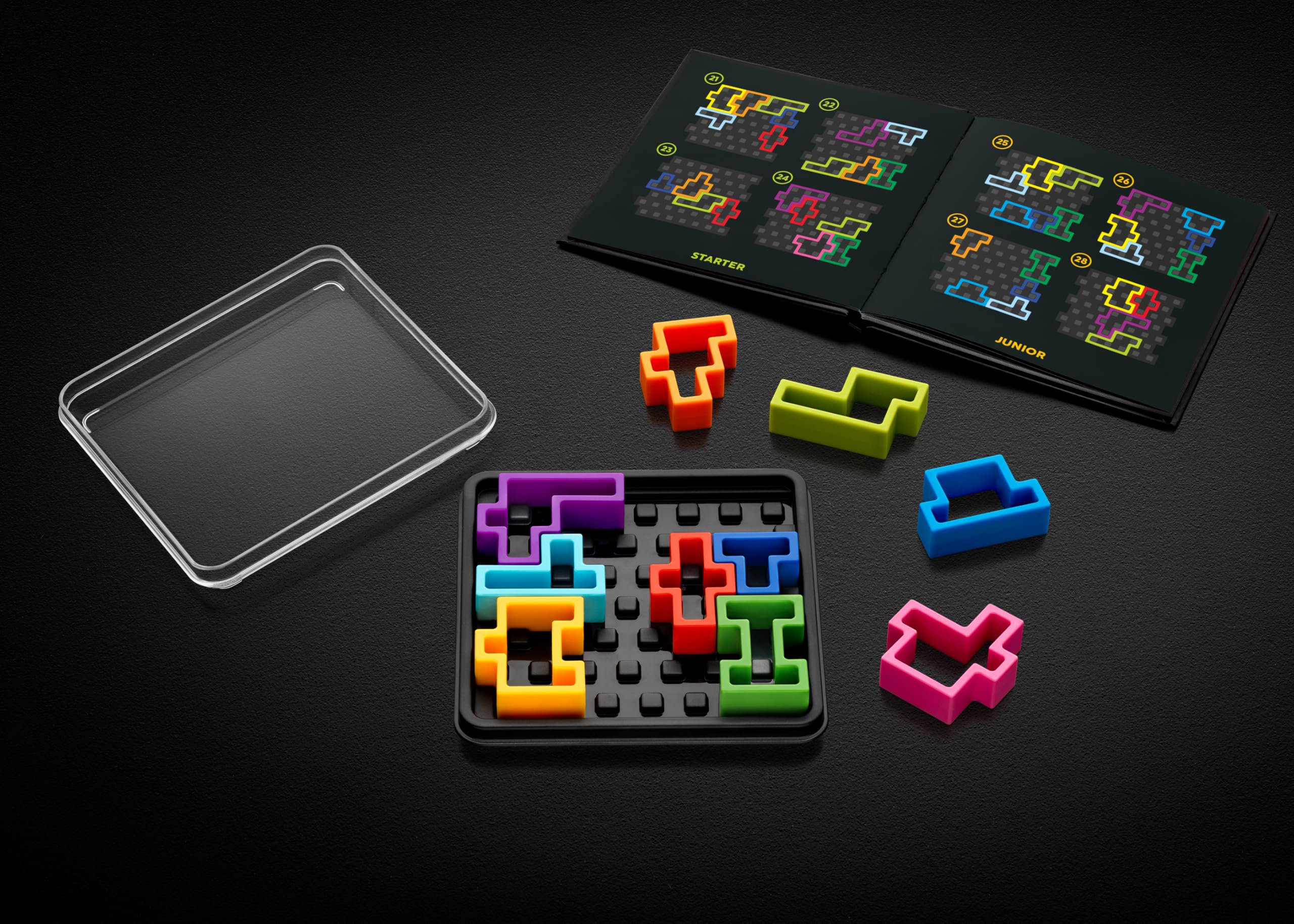 SmartGames IQ Deluxe Square travel case shows elegant, durable portability.