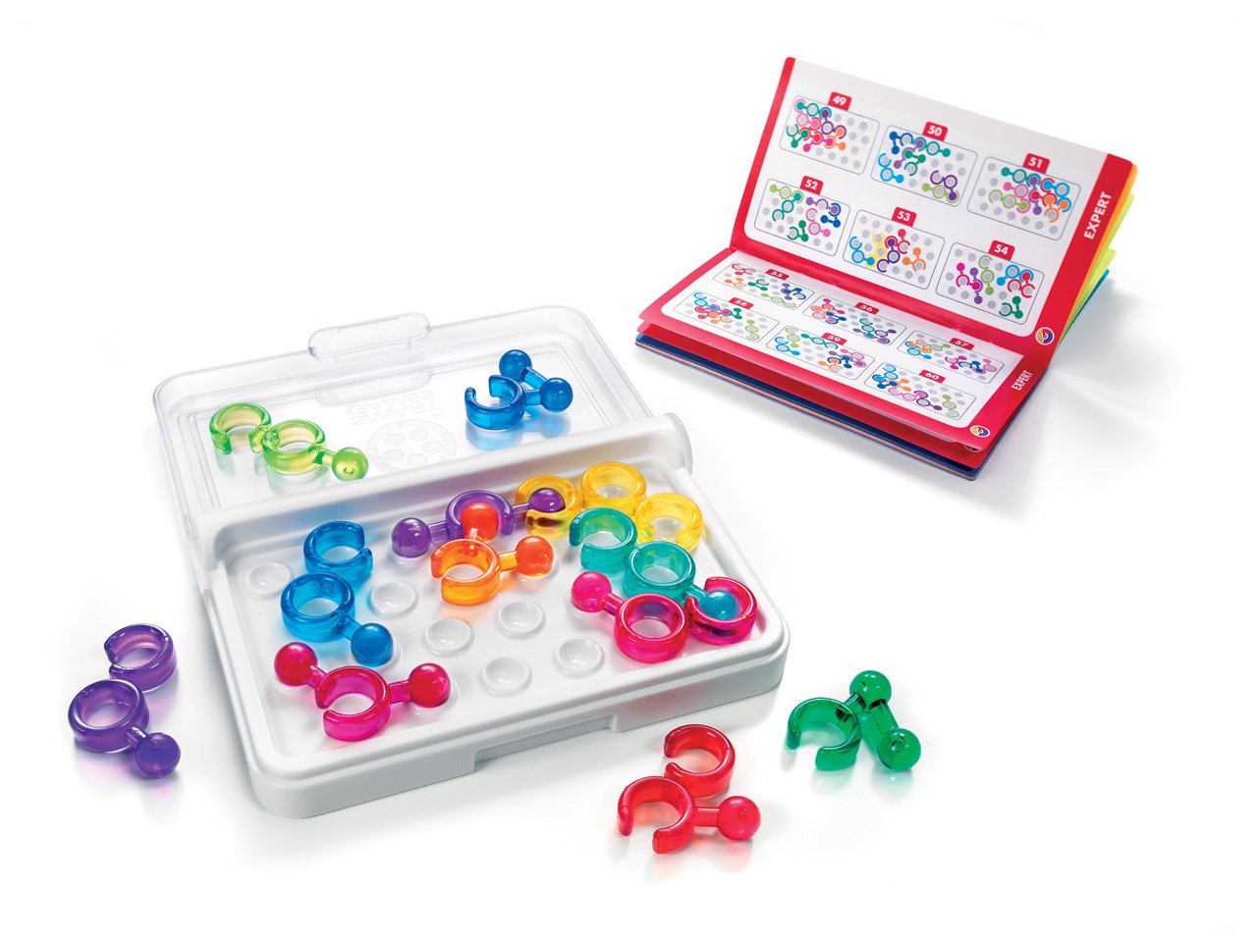SmartGames IQ Stars lid-on board keeps pieces secure.
