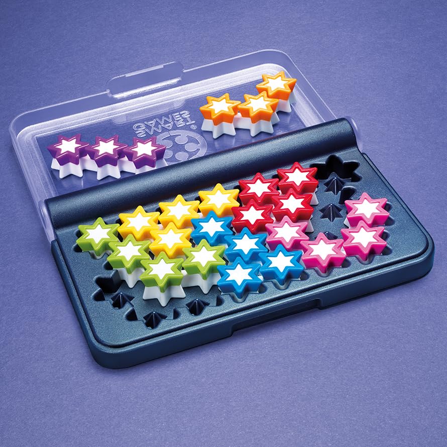 SmartGames IQ Stars pocket board ready for travel play.