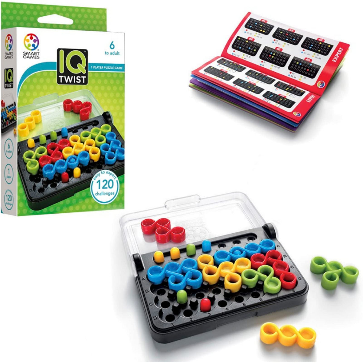 SmartGames IQ Twist travel case ready for on-the-go brain challenges.