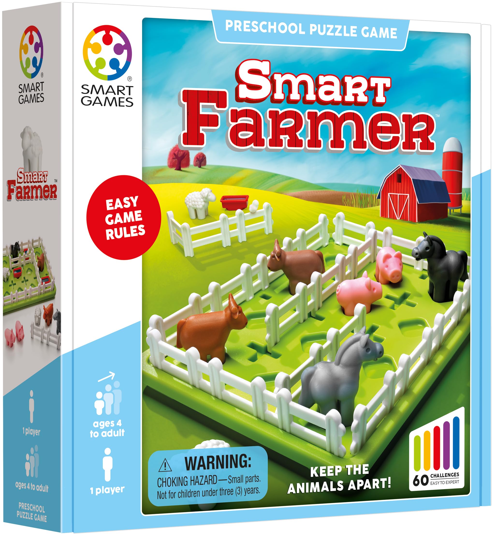 SmartGames Smart Farmer challenge booklet guides learners through solutions.