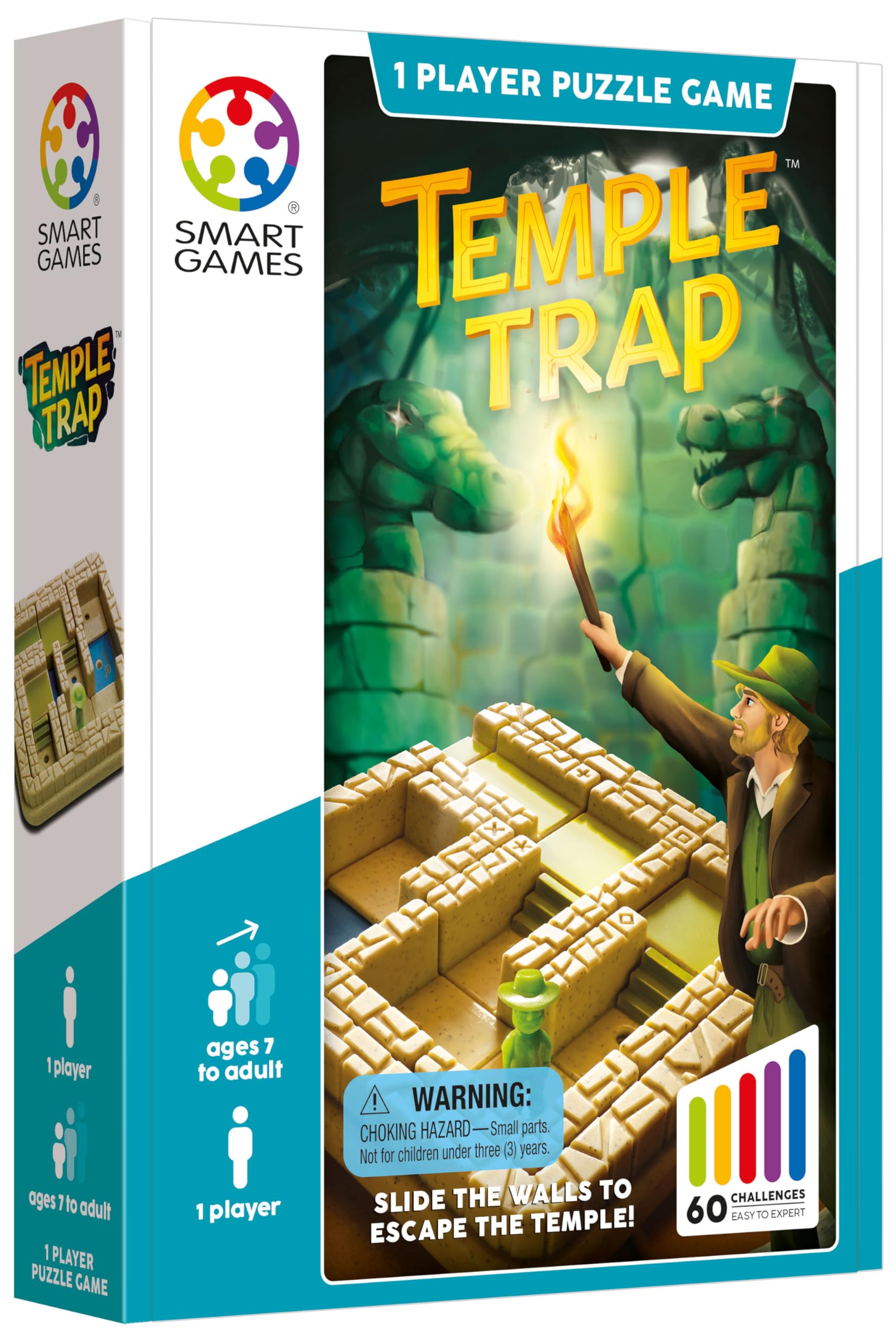 SmartGames Temple Trap sliding tiles moving through the maze for spatial reasoning