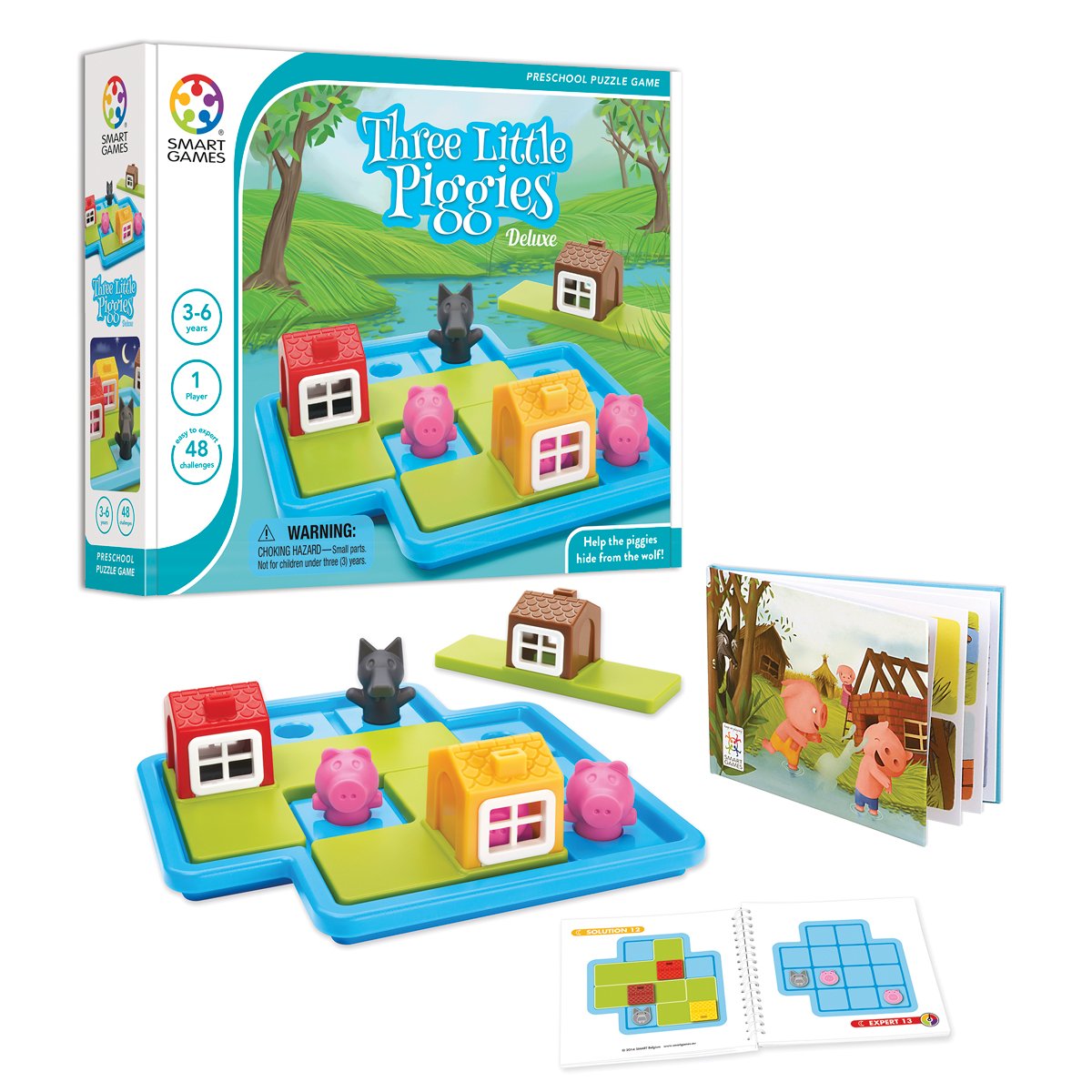 SmartGames Three Little Piggies puzzle scene invites early logic play