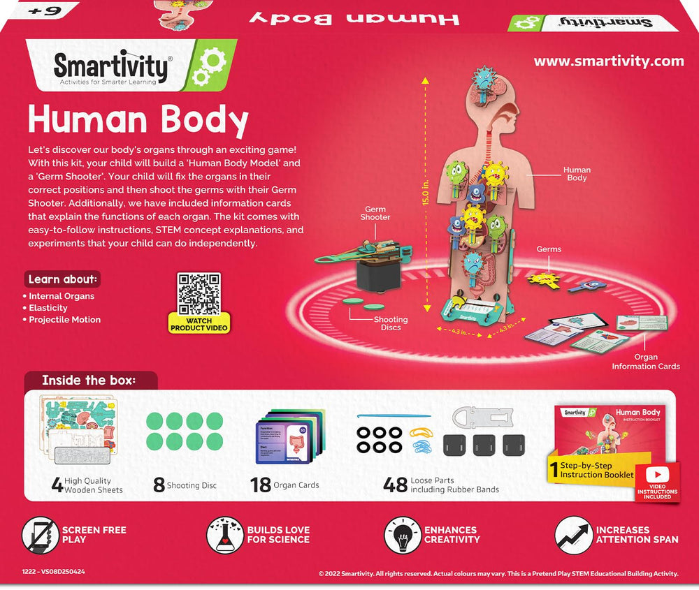 Smartivity human body model instruction manual guides easy assembly
