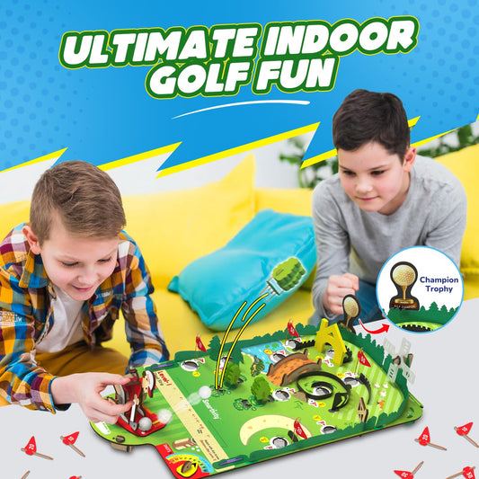 Smartivity Mini Golf build-instruction illustrates step-by-step assembly for kids.