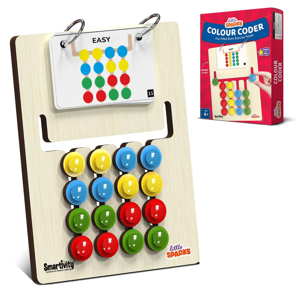 Smartivity Montessori Slide Puzzle box with colorful pieces for pattern matching on the go
