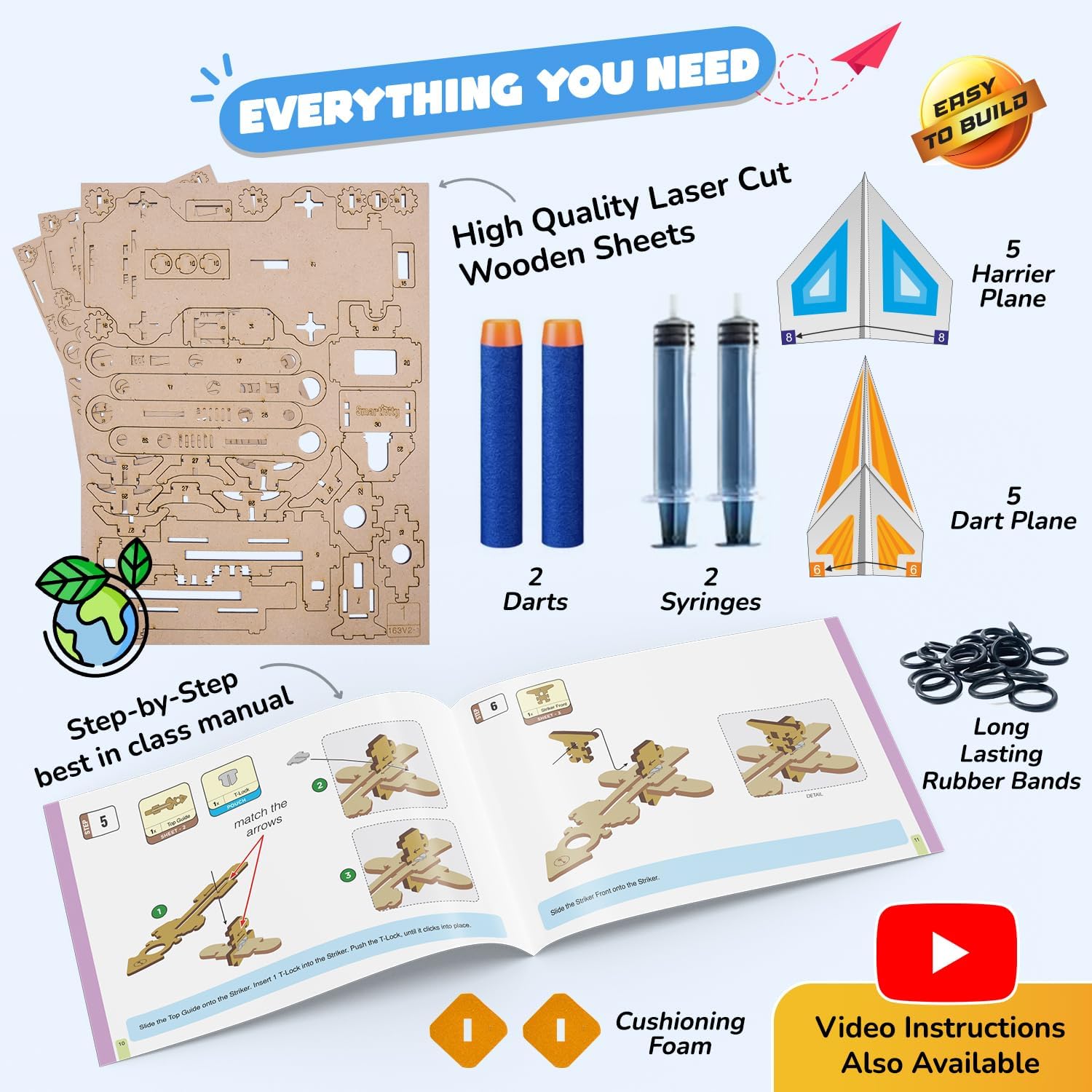 Smartivity sustainable wood construction shown as safe and durable for kids.