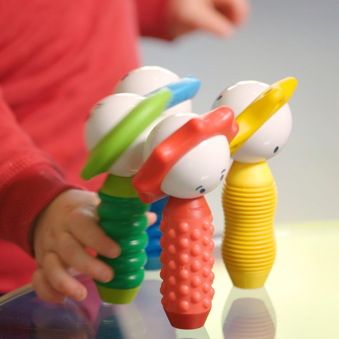 18 colorful pieces arranged for safe magnetic play that supports early skill development.