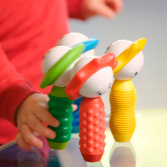 18 colorful pieces arranged for safe magnetic play that supports early skill development.