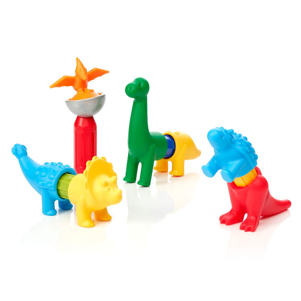 SmartMax My First Dinosaurs clicking bars assembly demonstrates magnetic joining.