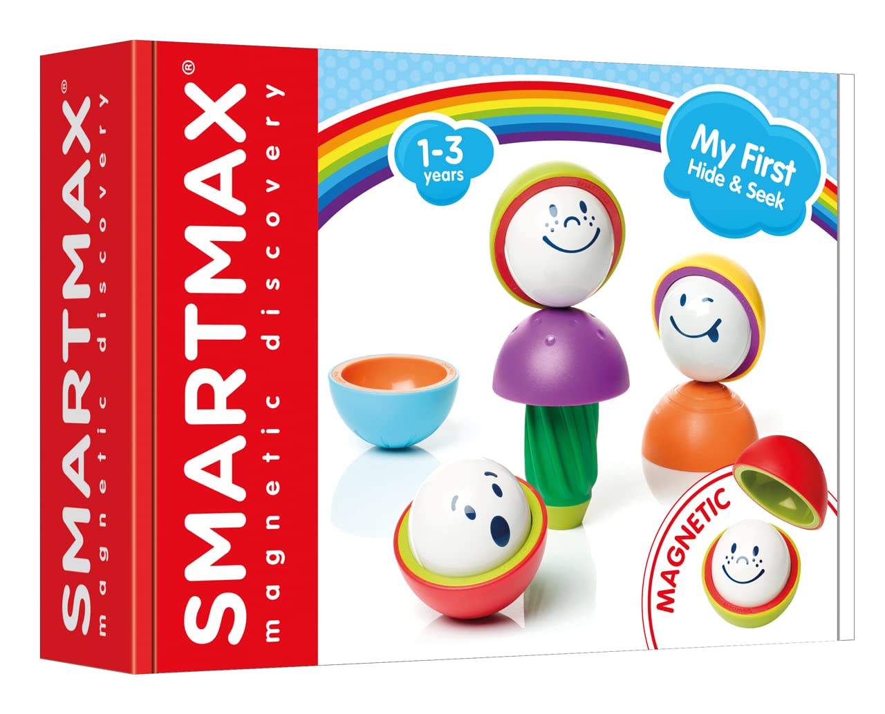 SmartMax My First Hide and Seek stacking and hiding promote cause-and-effect awareness.