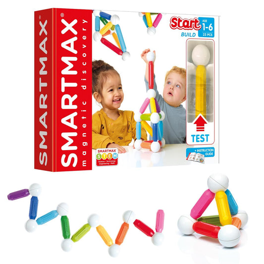 SmartMax Start with colorful bars and metal balls for tactile magnet play that sparks early STEM curiosity