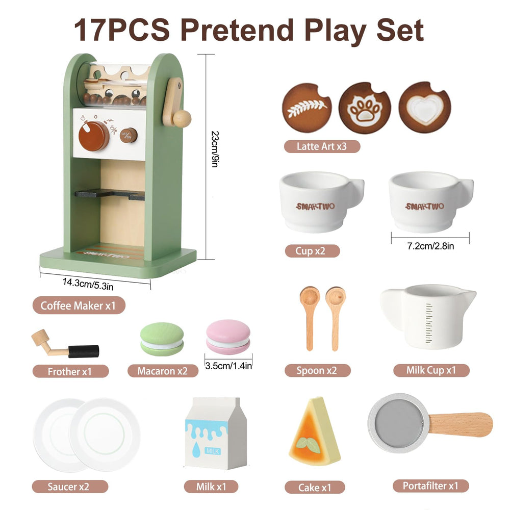 Smartwo cup set enhances serving pretend coffee with realistic cups and plates