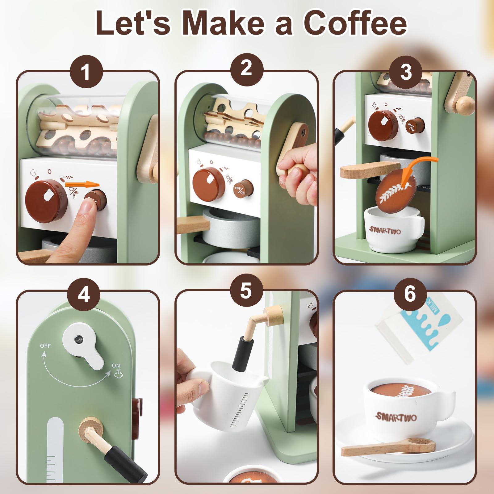 Smartwo latte pattern pads add decorative touches for realistic beverage making