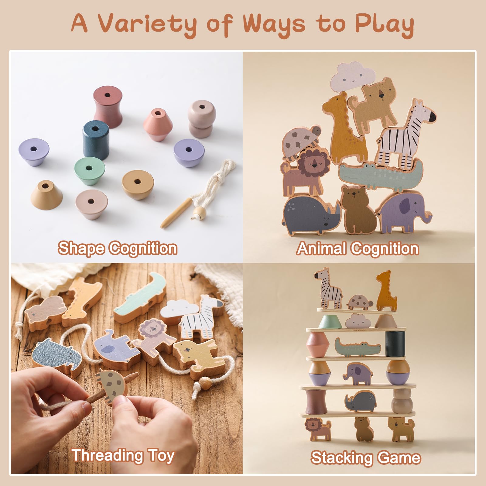 Smartwo colorful animal blocks stack closeview highlighting imaginative play and grip-friendly shapes