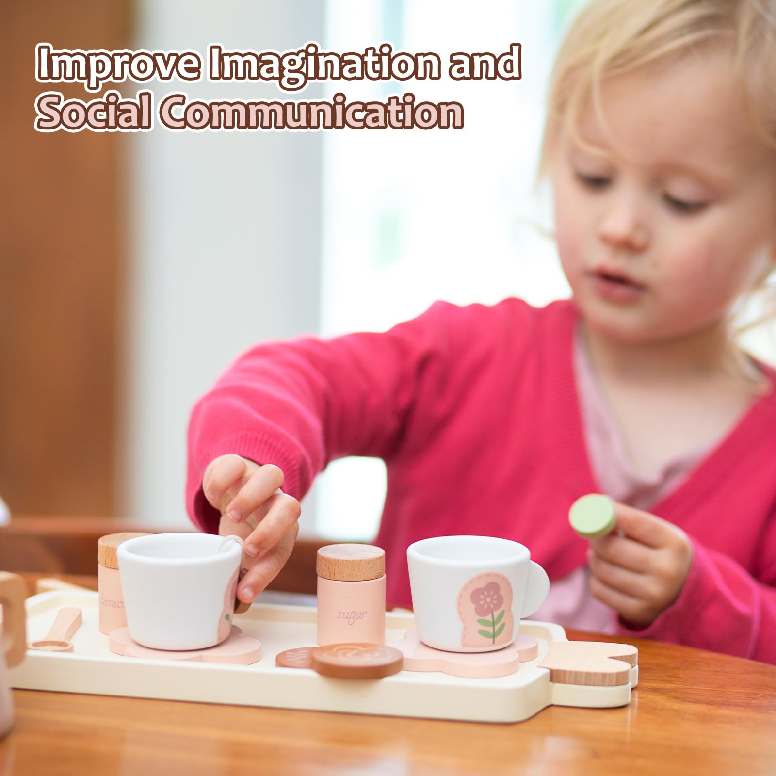 Smartwo wooden flower vase adds decorative touch to tea party scenes
