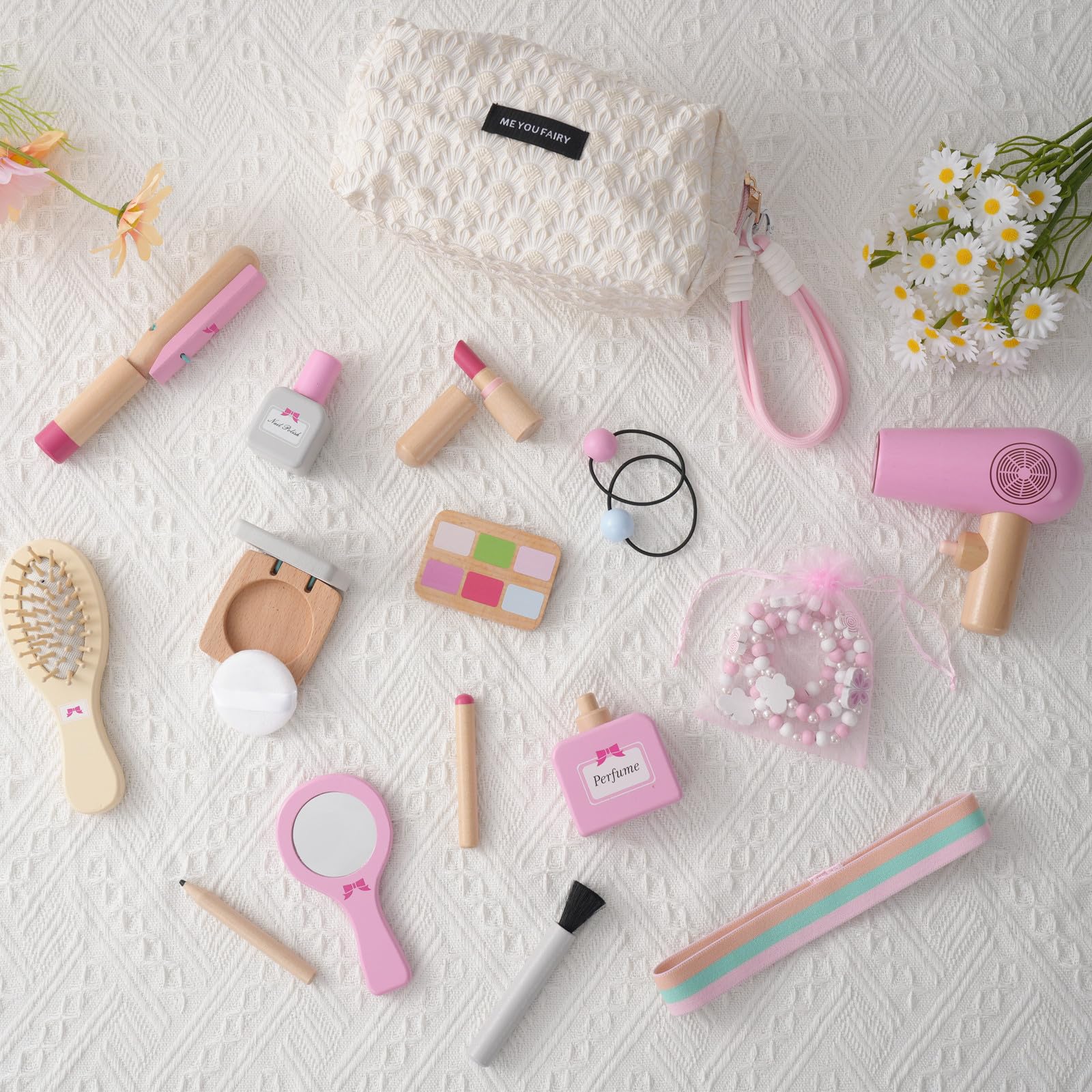 Smartwo wooden makeup set headband close-up for completing outfits