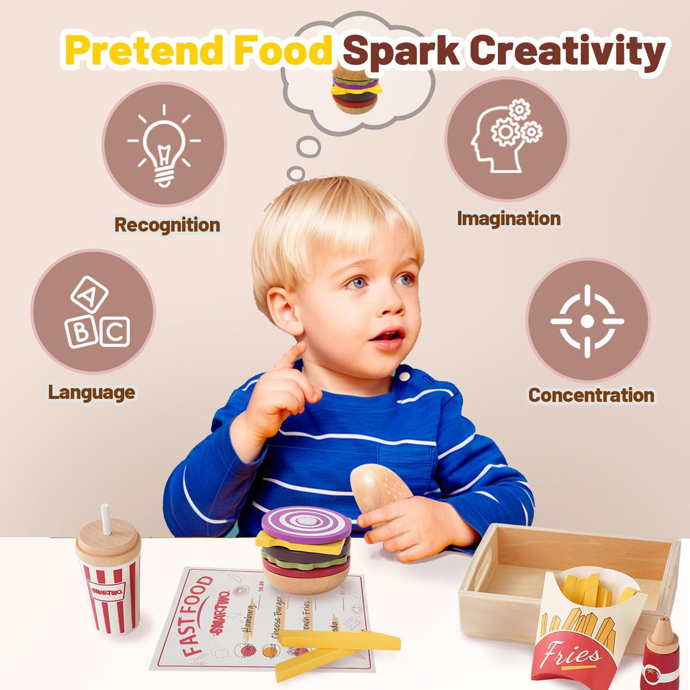 Smartwo hamburger velcro pieces highlight sturdy fasteners for reliable pretend play and satisfying crunch