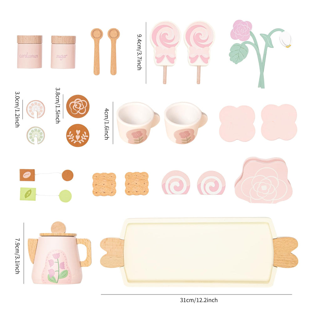 Smartwo wooden tea coasters help kids keep pretend tea neat