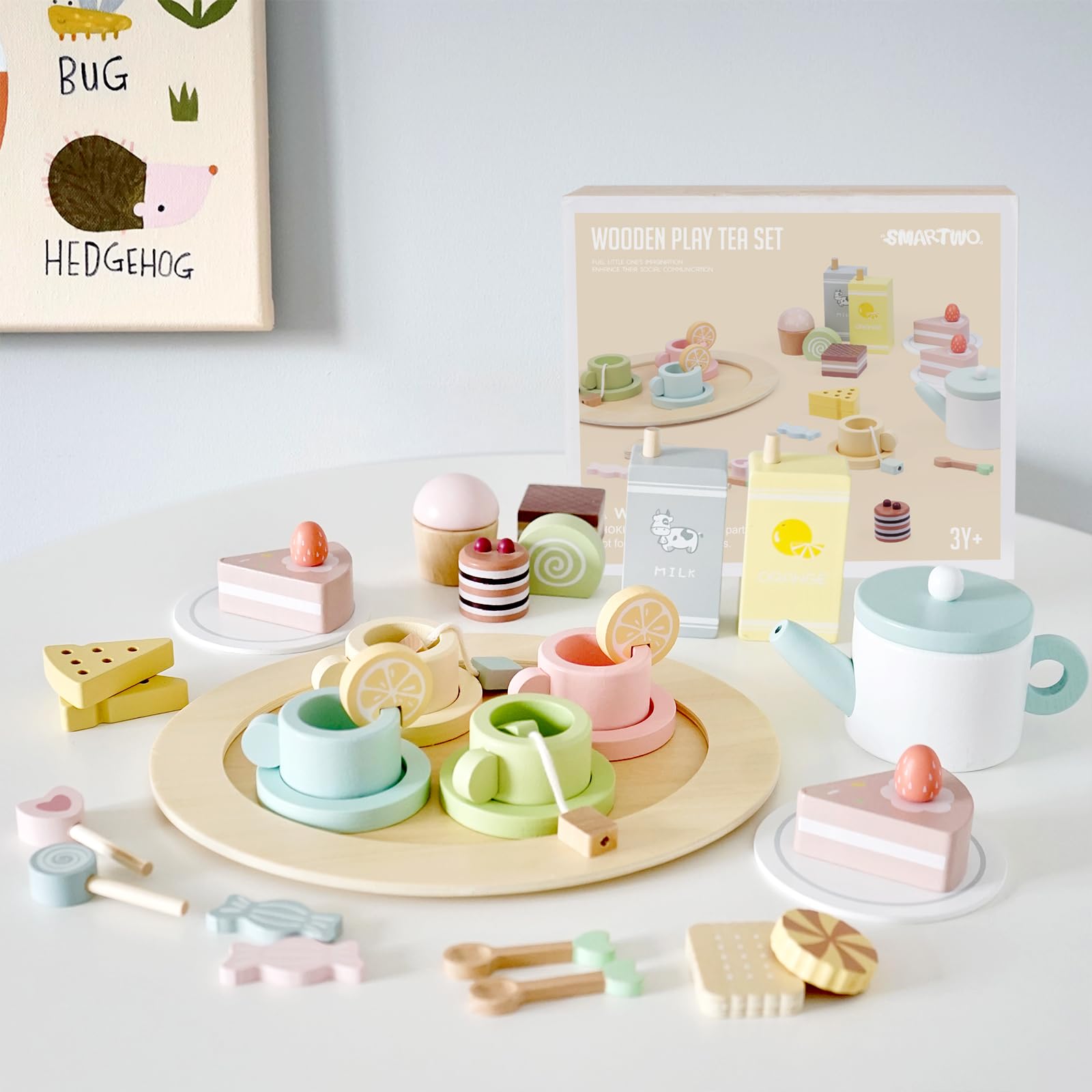 Smartwo wooden tea cups invite little hands to practice grasping and social play
